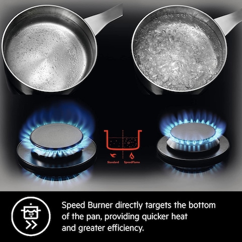 AEG Gas Hob Built-In, 90cm, 5 Burner, Stainless Steel, HGB95520YM, Made In Italy (1 Year Warranty)
