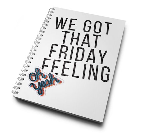 Loud Universe Hardcover Notebook Friday Feeling Oh Yeah Weekend Spiral Notebook with Premium High Quality Paper A5 Size