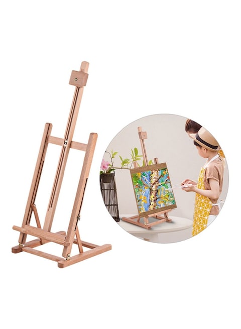 Generic Adjustable Table Top H-Frame Easel Brown