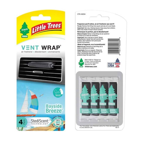 Little Trees Vent Wrap Car Air Freshener Bayside Breeze Black