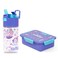 Eazy Kids Lunch Box and Tritan Water Bottle w/ Snack Box, Mermaid  - Purple, 450ml