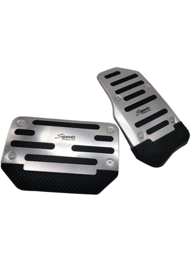 Wtrtr 2-Piece Non-Slip Automatic Car Gas Brake Metal Pedal Cover Pad