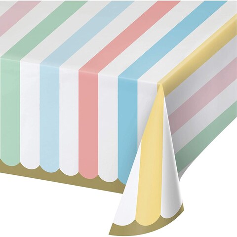 Creative Converting Pastel Celebrations Paper Table Cover- 102-Inch x 54-Inch Size