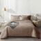 Comfy 6-Piece King Size Cotton Faux Fur Solid Comforter Set-Tan Brown