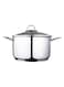Serenk Induction Cookware Stainless Steel 2.64 Quarts Encapsulated Bottom Modernist Stock Pot With Dishwasher Safe Silver 20cm