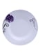 Royalford Flower Print Plate M/W10 White/Violet 10Inch