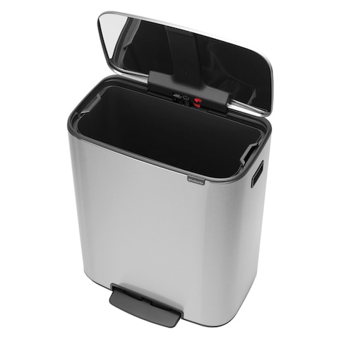 Brabantia Bo Pedal Bin Matt Steel Fingerprint Proof 60L