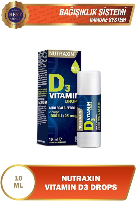 Nutraxin Vitamin D3 1000IU (25mcg) Drops, 10ml