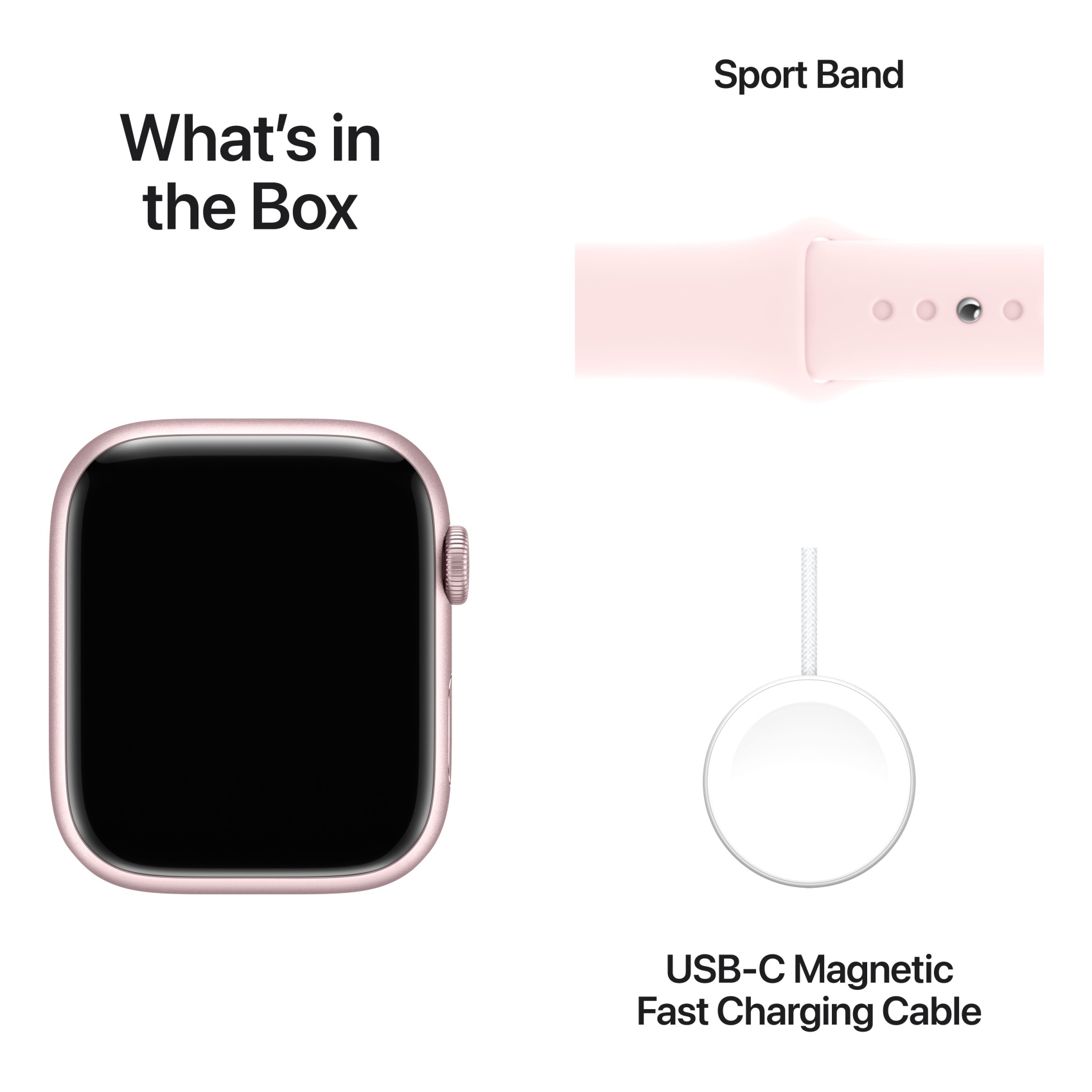 Apple Watch Series 9 LTE 45mm Pink Aluminium Light Pink Sport Band Medium/Large