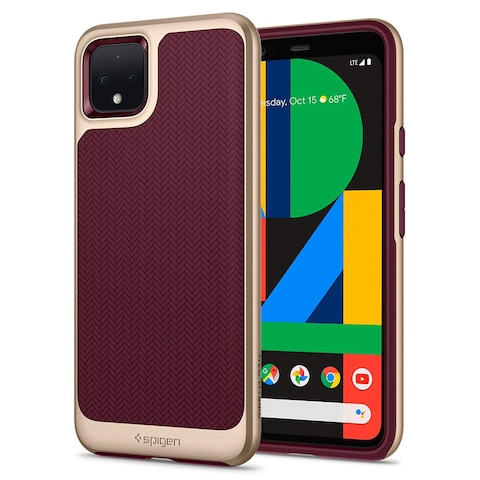 Spigen Google Pixel 4 XL Neo Hybrid cover/case - Burgundy with Gold frame