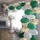 Jungle Safari Dinosaur Theme Party Supplies- 30pcs 12 Inch Green White Latex Balloons with Confetti Balloon Ideal for Baby Shower Summer Party Pool Hawaiian Boy Birthday Party Decorations