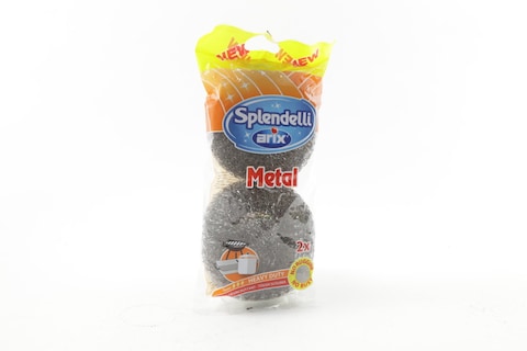 ARIX SPLENDELLI ARIX METAL STRONG WIRE SPONGE REMOVES DIFFICULT STAINS FROM POTS PANS X2
