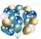 Party Time 50-Pieces 12inch Gold, Blue Green, White Latex Chrome Balloons Set, Birthday Balloon Decoration, Helium Balloons For Wedding Baby Shower, Fathers Day Balloon and Birthday Party Decoration -