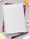 Lowha Spiral Notebook With 60 Sheets And Hard Paper Covers With Back To School Light Red Design, For Jotting Notes And Reminders, For Work, University, School