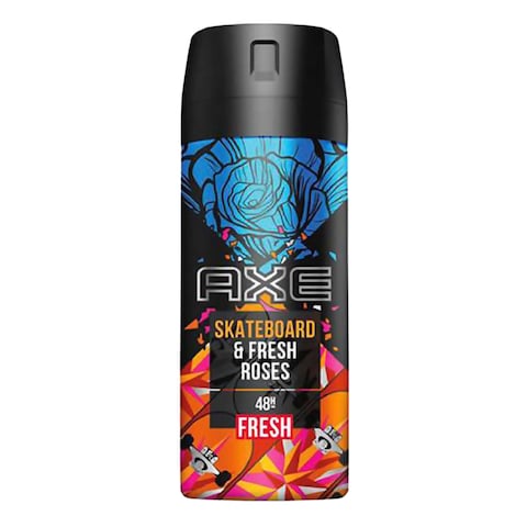 Axe Antiperspirant Deodorant Spray For Men Skateboard &amp; Fresh Roses 150ml