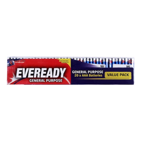 Eveready General Purpose AAA Battery Blue Pack of 20