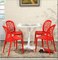 LANNY back hole design stackable chair A312 Injection processing Fixed leg plastic leisure chair outdoor/indoor outside/inside Patio/Garden chair Water/sun proof Dining chair for households, restaurants, cafeterias, events, and other-RED