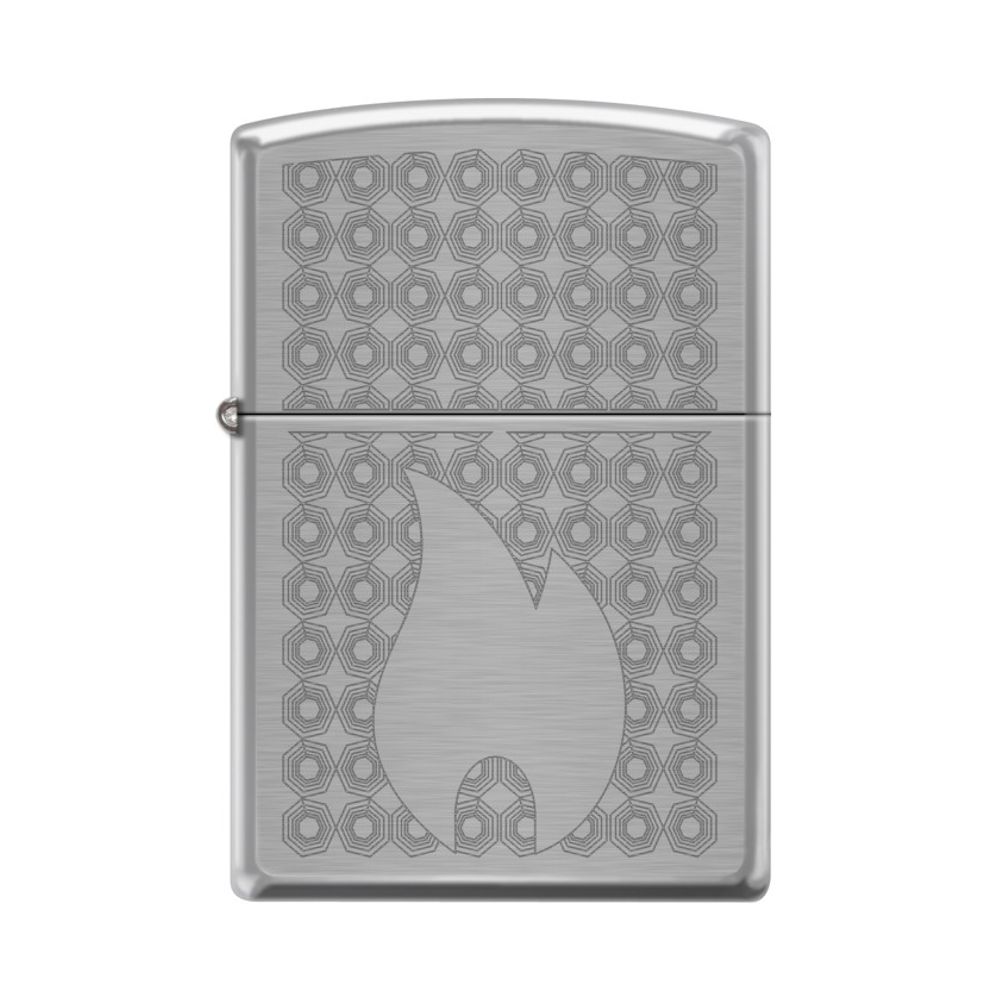 Zippo AE179265 200 Flame Brushed Chrome Windproof Lighter