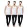 Fruit Of The Loom Sleeveless Vest L White Pack of 3