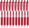 Zebra Sarasa Clip 1.0 Retractable Gel Ink Pen Rubber Grip 1.0mm Red Ink Value Set of 10