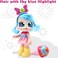 Fitto pretty stylish modern American girl doll with yellow boots, large blue eyes, blue hair with a battery, a singing doll toy with ice cream blind box surprise 12-inch toy for girls