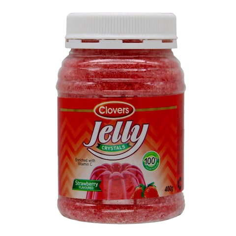 Clovers Jelly Crystal Strawberry Dessert Mix 400g