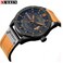 Men Stylish Leather Strap Curren Watch 8301 Light Brown