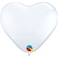 11in White Heart Latex Balloon 100CT