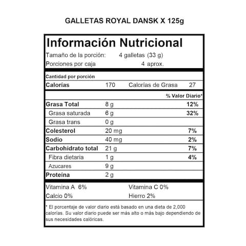 Royal Dansk Danish Butter Cookies 125g