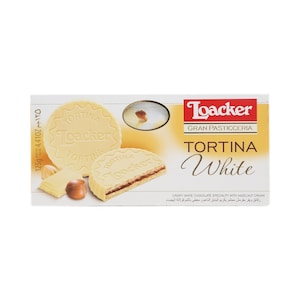Loacker Tortina White Crispy White Chocolate With Hazelnut Cream Pack 125g