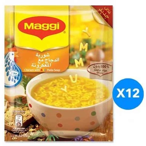 Maggi Chicken With ABC Pasta Soup 66 Gram 12 Pieces