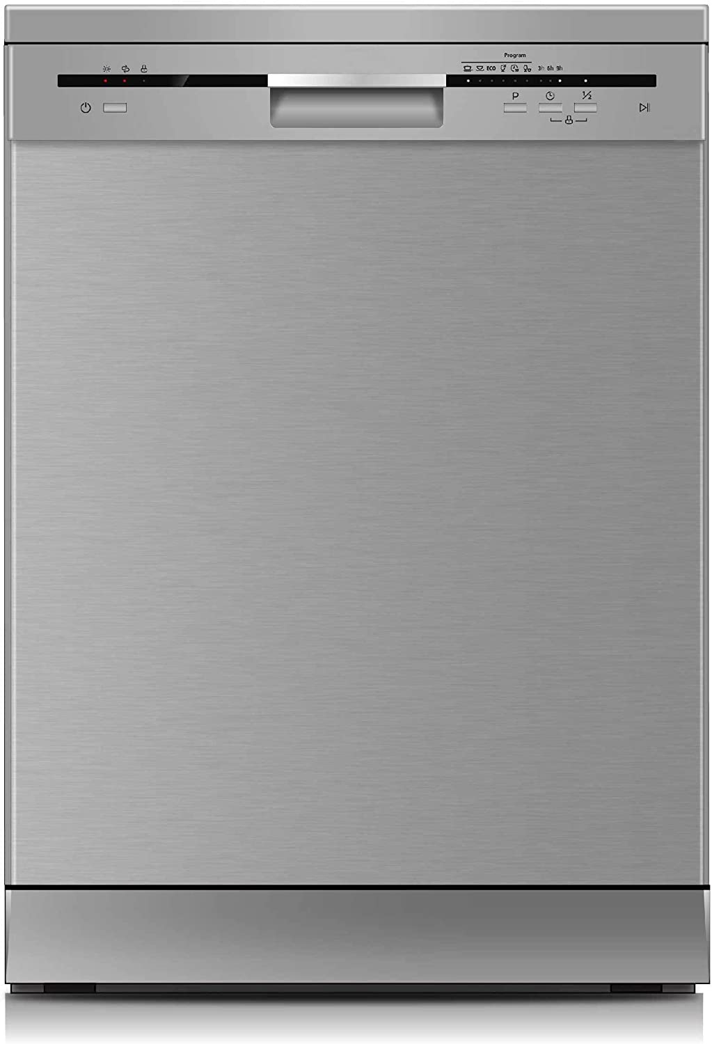 Sharp 12 Place Settings Free Standing Dishwasher, QW-MB612-SS3, Steel, 6 Programs