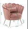 Round shaped Flower chair - Mettle legs - velvet (pink)