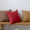 Luna Home 1 Piece 50*50cm Size, 100% Linen Cushion Cover, Solid Wine Red