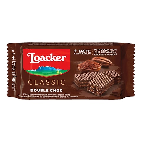 Loacker Classic Double Chocolate Wafers 45g