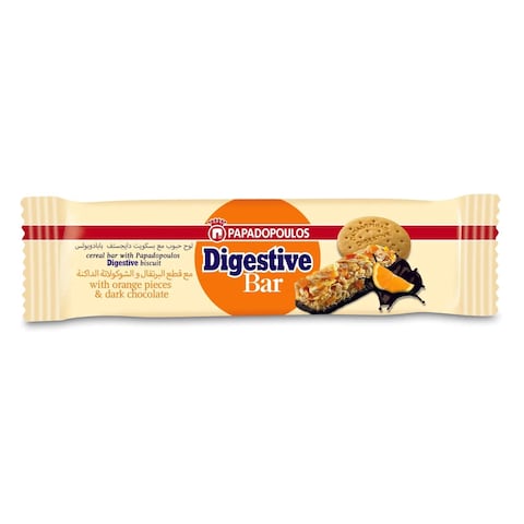 Papadopoulos Digestive Bar With Orange And Dark Chocolate 140g