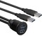 Dual-port USB3.0 Dashboard Extension Cable Dual USB 3.0 Extension Dash Flush Mount Dashboard Panel For Car Boat Motorcycle - 1METER