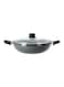Delcasa Aluminium Wokpan With Glass Lid Black 28centimeter
