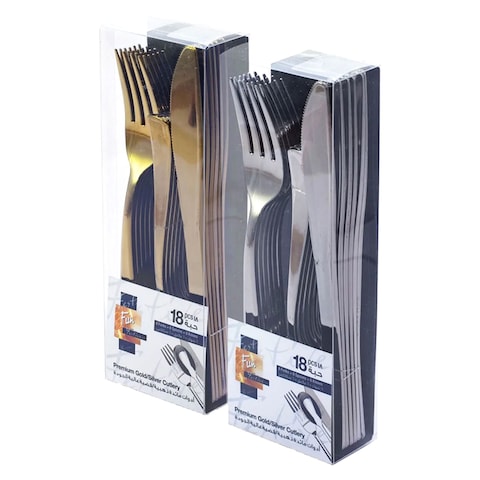 Fun Cutlery Set Silver 18 PCS