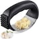 DELFINO Garlic Press, Stainless Steel Garlic Crusher, Professional Kitchen Gadgets Garlic Chopper with Ergonomic Handle, Silicone Garlic Peeler, Size 5.79 x 5.47 x 2.4 inches, Black