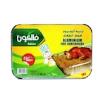 Buy Falcon Rectangle Aluminium Foil Disposable Containers With Lid Silver 2L 10 PCS in UAE