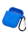 Generic - Protective Silicone Case Cover For Apple Airpods With Carabiner Navy Blue