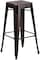 LANNY 75cm High Antique Metal Indoor-Outdoor Barstool High Chair D7 BRONZE with Square Seat