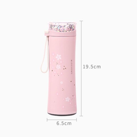 280ml Vacuum Flasks Flower Printing BPA Free Portable Stainless Steel Water Bottle