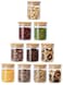 1CHASE&reg; Borosilicate  Glass Storage Jars with Wooden Lid, Mini Jars with Label for Kitchen Pantry, Suit for Sugar, Salt, Coffee, Tea, and Other Dry Food Storage 10 PCs set 180ml