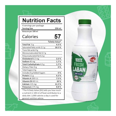 Al Ain Full Cream Fresh Laban 1L