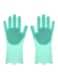 Generic Magic Washing Scrubber Heat Resistant Silicone Gloves Light Green 17.8X3.7X39.5cm