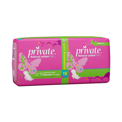 Private Xtra Thin Pads Normal 18 Pieces