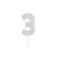 Jumbo Number '3' Sprinkle Candle