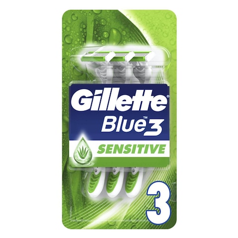 Gillette Blue 3 Sensitive Disposable Green 3 Razors